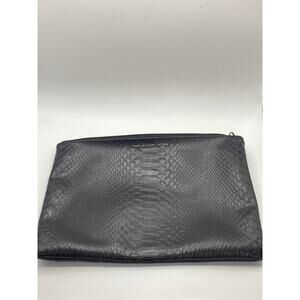 MARC BY MARC JACOBS Women’s Black Leather Snake-Skin Zipper Clutch SZ OS